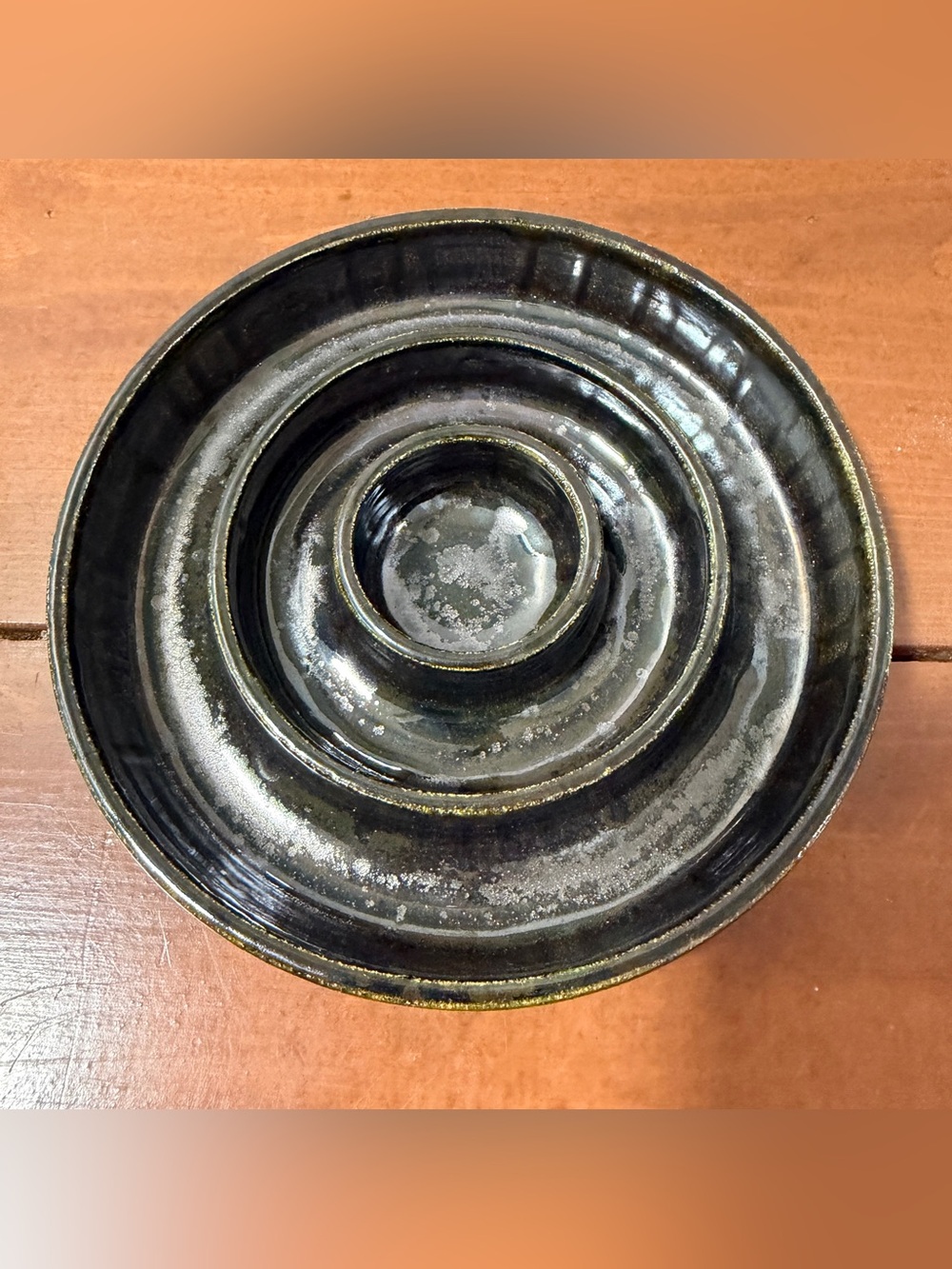 Handmade ceramic slow feed dish